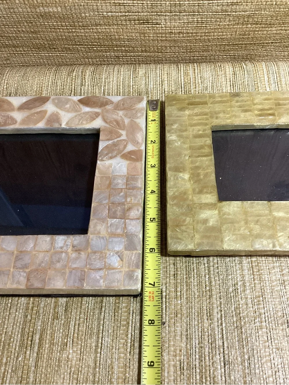 Gold and Champagne Mosaic Capiz  Shell Square Picture Frames -